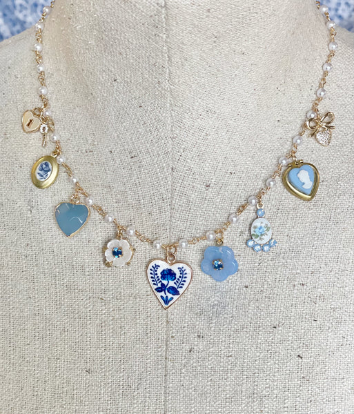 2 - Bespoke Charm Necklace - BLUE -PREORDER *ships in approximately 2 weeks*